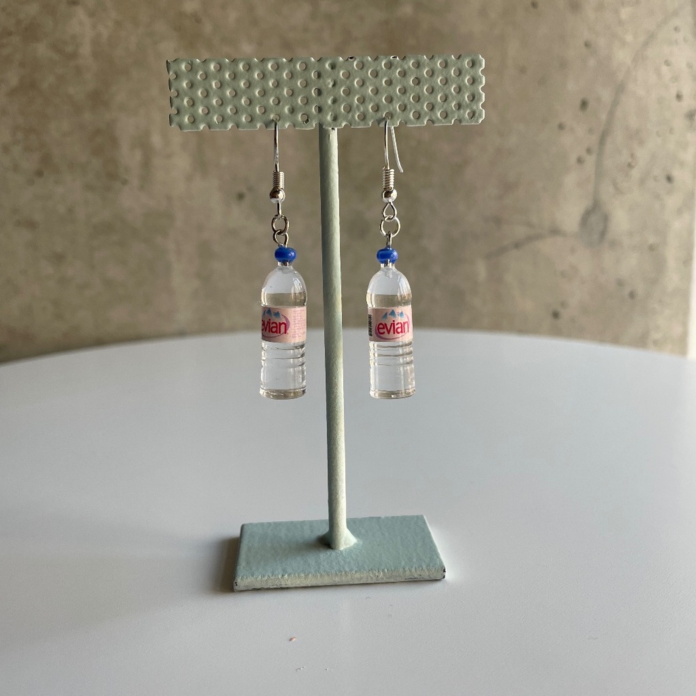 Water Bottle Drop Dangle Earrings | Fun Hydration-Themed Statement Earrings